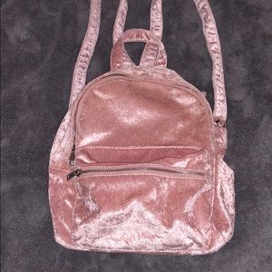Mini Dusty Pink Velvet Back Pack